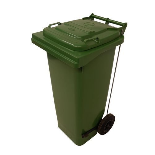 Pedal operated wheelie bins,120L Green