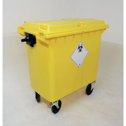 Lockable clinical waste wheelie bin