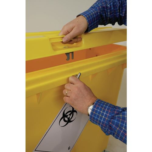 Lockable clinical waste wheelie bin