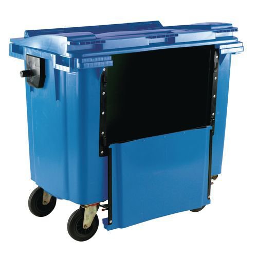 4 wheeled bin with drop down front