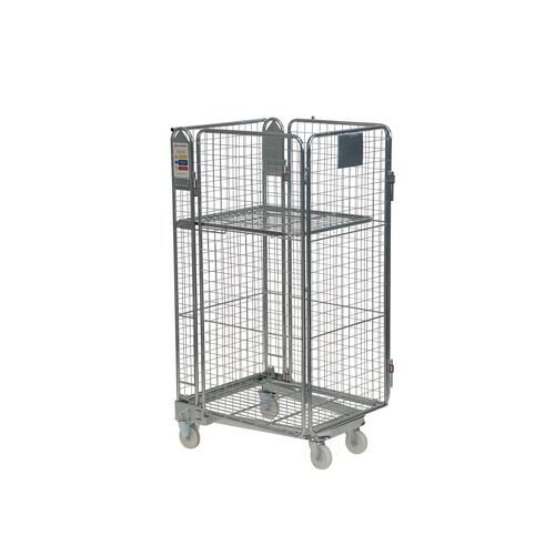 Standard nestable 'A' frame roll containers with mesh panels