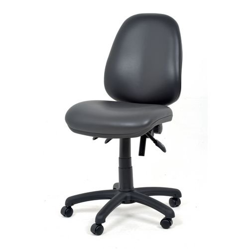 X2 Chair With Lock Loaded Castors Upholstered In Anti-Bacterial Vinyl - Black