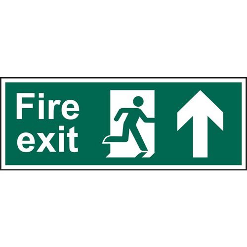Fire Exit (Man Arrow Up) - Sav (400 X 150mm)