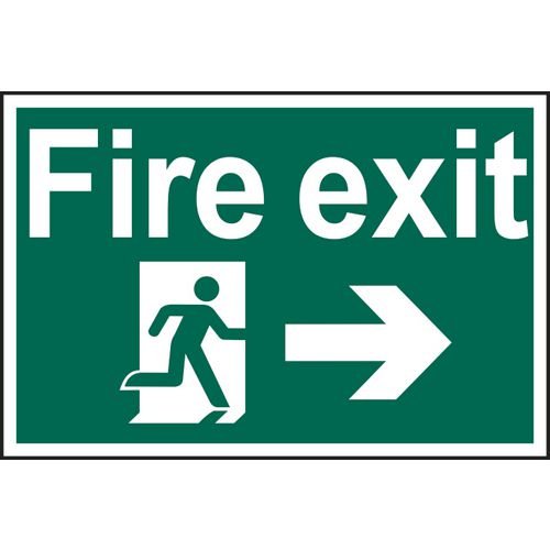 Fire Exit Running Man Arrow Right - Sapp (600 X 400mm)