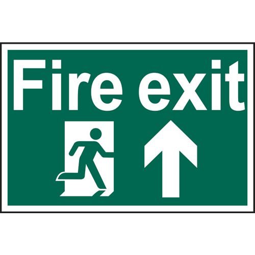 Fire Exit Running Man Arrow Up - Sapp (300 X 200mm)