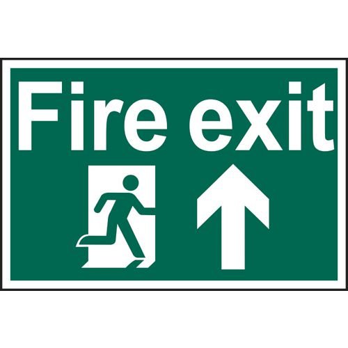 Fire Exit Running Man Arrow Up - Sapp (600 X 400mm)