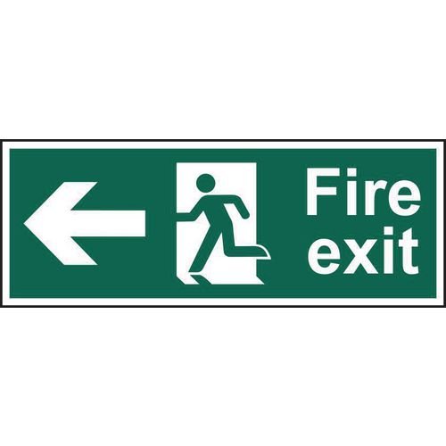 Fire Exit Running Man Arrow Left - Fmx D/Sided (450 X 150mm)