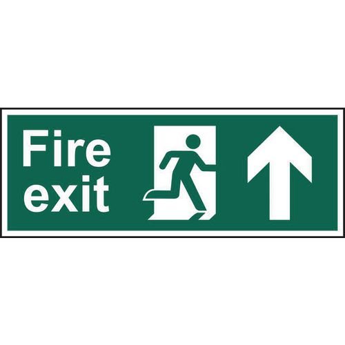 Fire Exit Running Man Arrow Up - Fmx D/Sided (450 X 150mm)