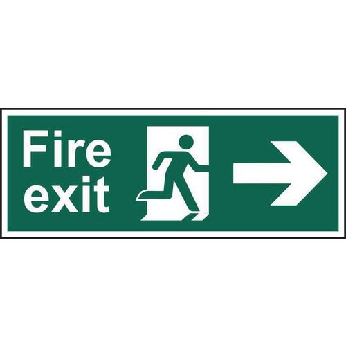 Fire Exit Running Man Arrow Right - Fmx D/Sided (450 X 150mm)