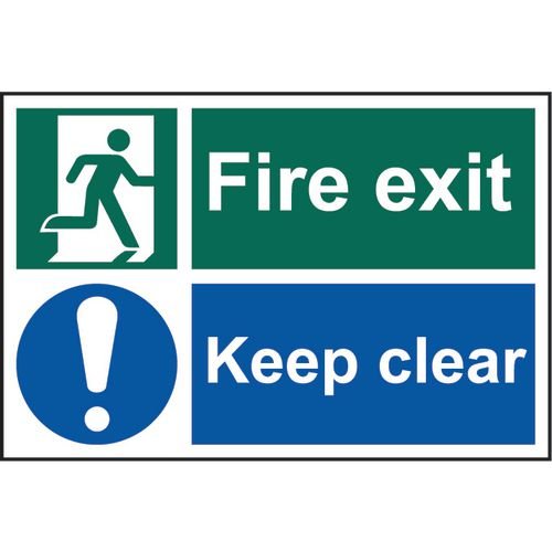 Fire Exit Keep Clear - Sapp (300 X 200mm)