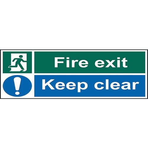 Fire Exit Keep Clear - 1.2mm Recyclable Pp (600 X 200mm)