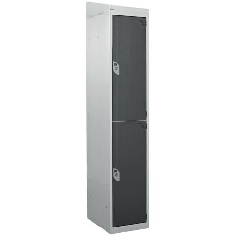 Standard Locker - With Sloping Top 1800.300.450 - 2 Compartment - Dark Grey Doors