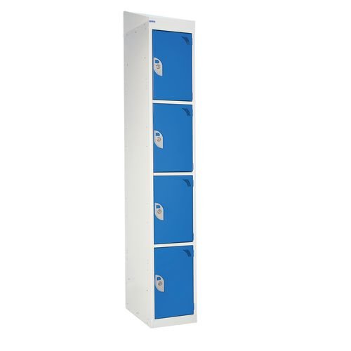 Standard Locker - With Sloping Top 1800.380.380 - 4 Compartment Dark Blue Doors
