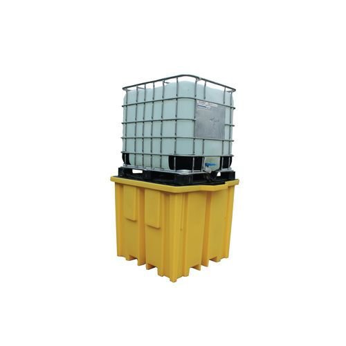 IBC sump pallet with fork lift access