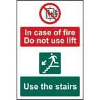 in Case of Fire Do Not Uselift Use The Stairs - Sapp (200 X 300 Mm)