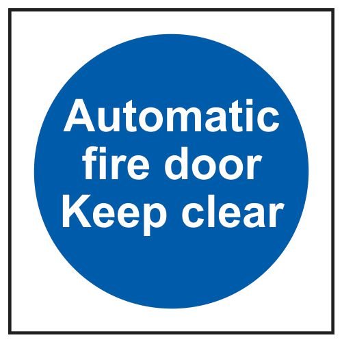Automatic Fire Door Keep Clear - 1.2mm Recyclable Pp (150 X 150mm)