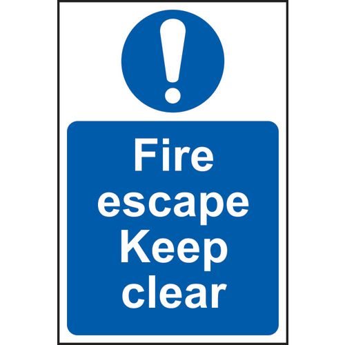 Fire Escape Keep Clear - Sav (400 X 600mm)