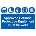 Approved Personal Protectiveequipment Must Be Worn - Pp (600 X 400 Mm)