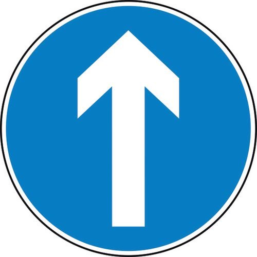 600mm Dia. Dibond 'Vertical Arrow' Road Sign (Without Channel)