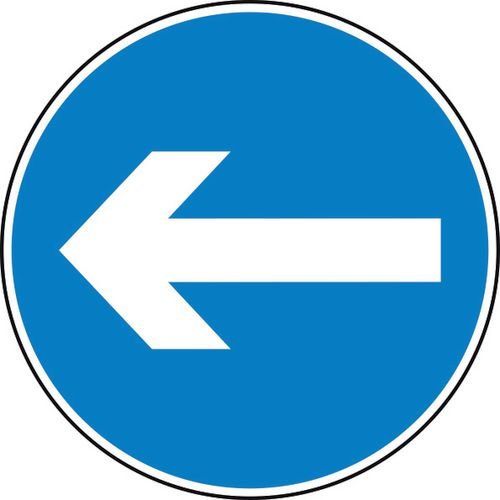 600mm Dia. Dibond 'Horizontal Arrow' Road Sign (With Channel)