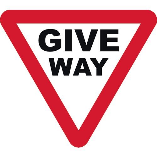 600mm Tri. Dibond 'Give Way' Road Sign (Without Channel)