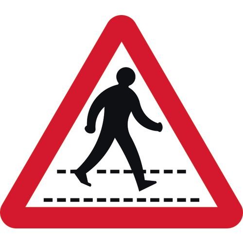 600mm Tri. Dibond 'Pedestrian Walkway' Road Sign (With Channel)