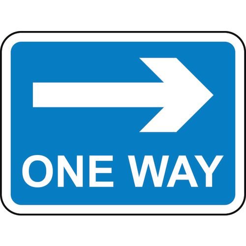 600 X 450mm Dibond 'One Way Right Arrow' Road Sign (With Channel)