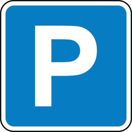 480 X 480mm Dibond 'P - Parking' Road Sign (With Channel)