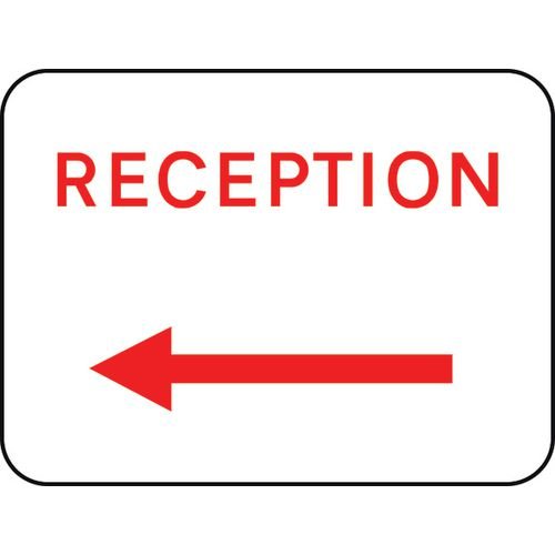 600 X 450mm Dibond 'Reception Arrow Left' Road Sign (Without Channel)