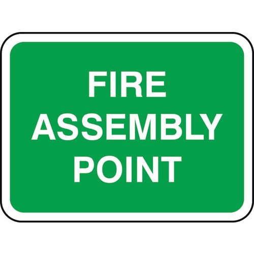 600 X 450mm Dibond 'Fire Assembly Point' Road Sign (Without Channel)