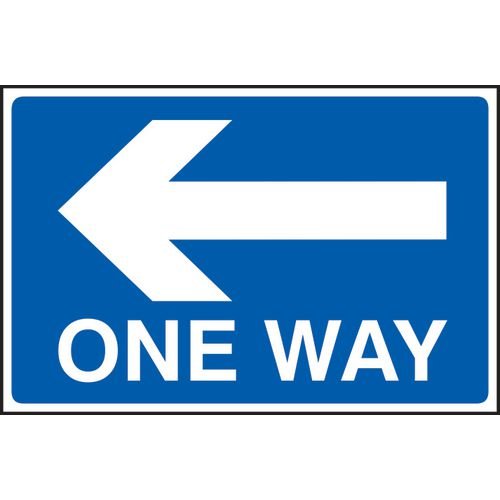 One Way Arrow Left - 1.2mm Recyclable Pp (600 X 450mm)