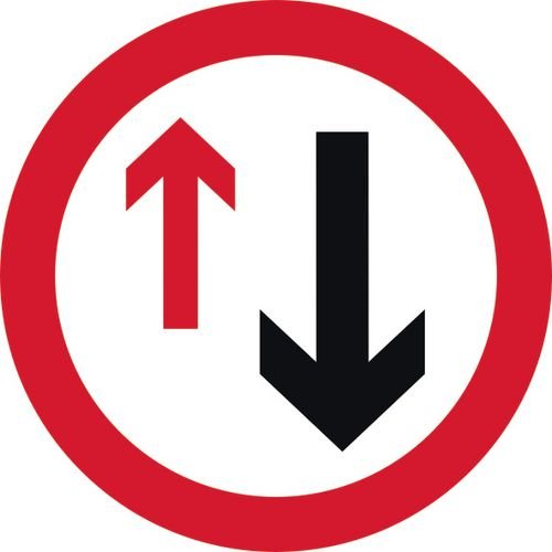450mm Dia. Dibond 'Give Way To Oncoming Traffic' Road Sign (Without Channel)