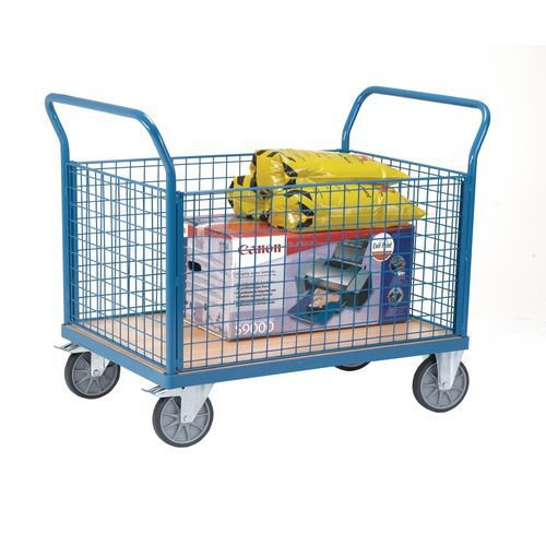 Fetra heavy duty platform trucks with mesh sides