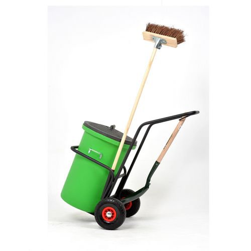 Street cleaning trolley with accessories