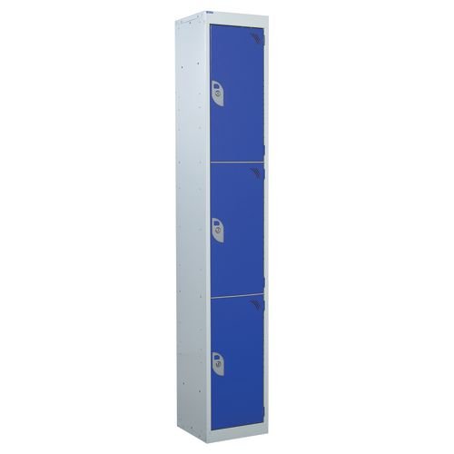 Standard Locker 1800.450.450 - 3 Compartment Dark Blue Doors