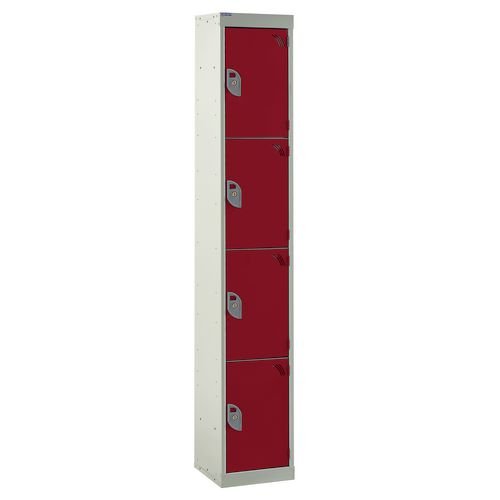 Standard Locker 1800.300.450 - 4 Compartment - Red Doors