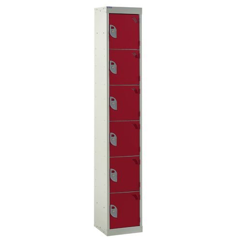 Standard Locker 1800.300.450 - 6 Compartment - Red Doors