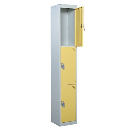 Standard Locker 1800.300.300 3 Compartment - Yellow Doors