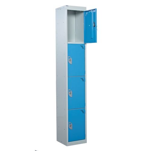 Standard Locker 1800.300.300 4 Compartment - Light Blue Doors