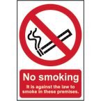 No Smoking It Is Against The Lawto Smoke on These Premises - Clg (200 X 300 Mm)