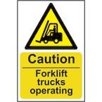 Caution Fork Lift Trucksoperating - Sav (400 X 600 Mm)