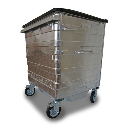 4 wheeled galvanised bins