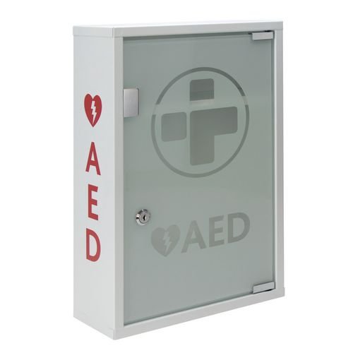 Aed (Alarmed) Metal Wall Cabinet With Glass Door, Lockable (Large) 460 X 300 X 145mm