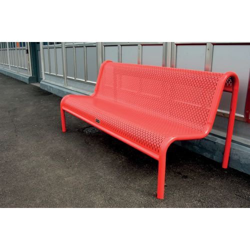 Metal mesh outdoor bench seat