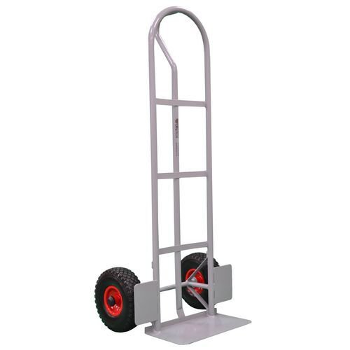 Steel sack trucks with fixed toe plate - P-loop hande, pneumatic tyres