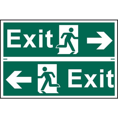 Exit Man Running Arrow Left/Right - Sapp (300 X 100mm) Set Of 2