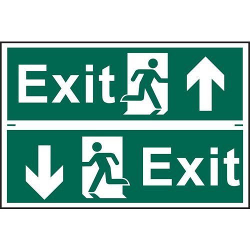 Exit Man Running Arrow Up/Down - Sapp (300 X 100mm) Set Of 2