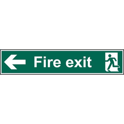 Fire Exit (Man Arrow Left) - 1.2mm Recyclable Pp (750 X 150mm)