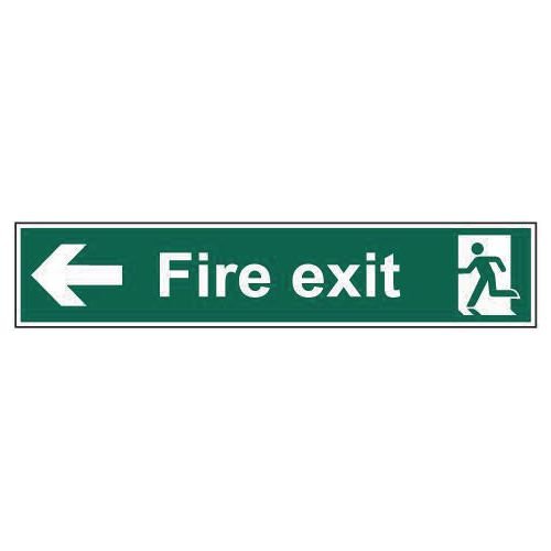 Fire Exit (Man Arrow Left) - Sav (750 X 150mm)
