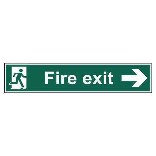 Fire Exit (Man Arrow Right) - Sav (750 X 150mm)